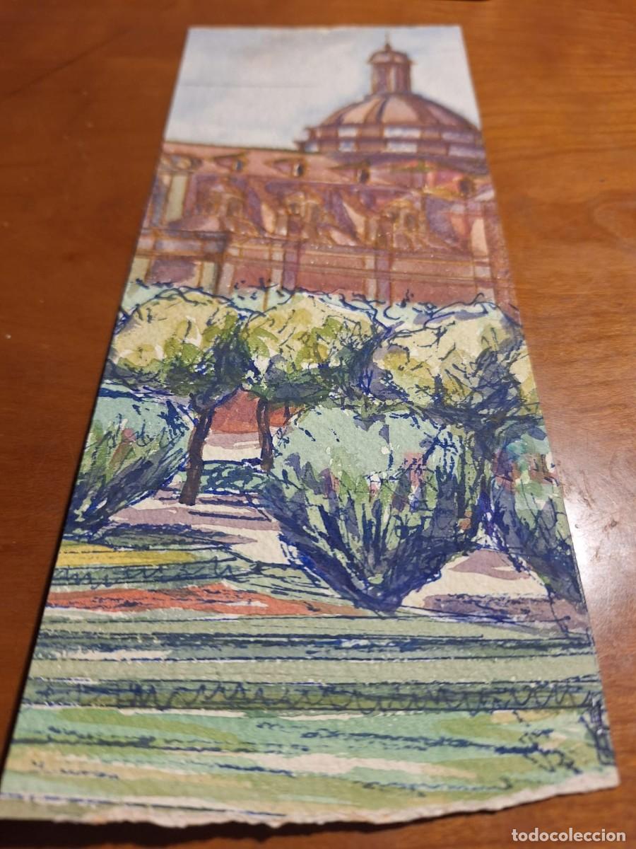 Arte: Sin t&iacute;tulo ---- Acuarela paisaje edificio con c&uacute;pula - Foto 2