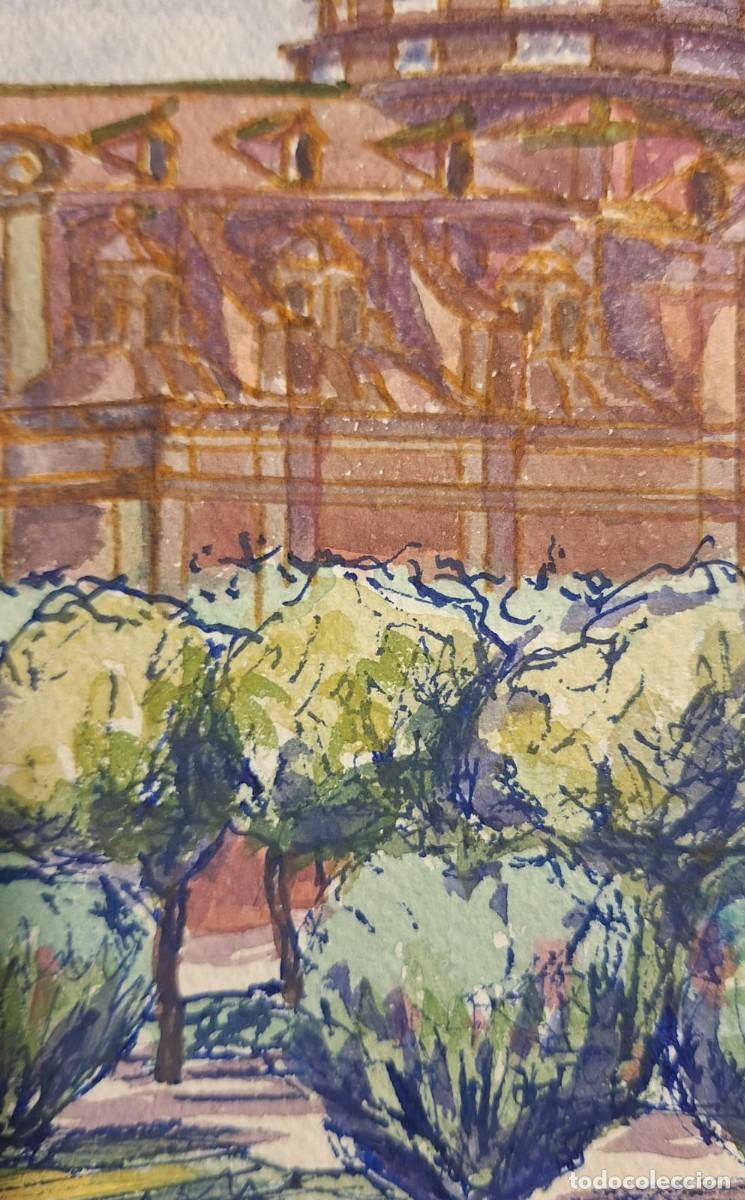 Arte: Sin t&iacute;tulo ---- Acuarela paisaje edificio con c&uacute;pula - Foto 4