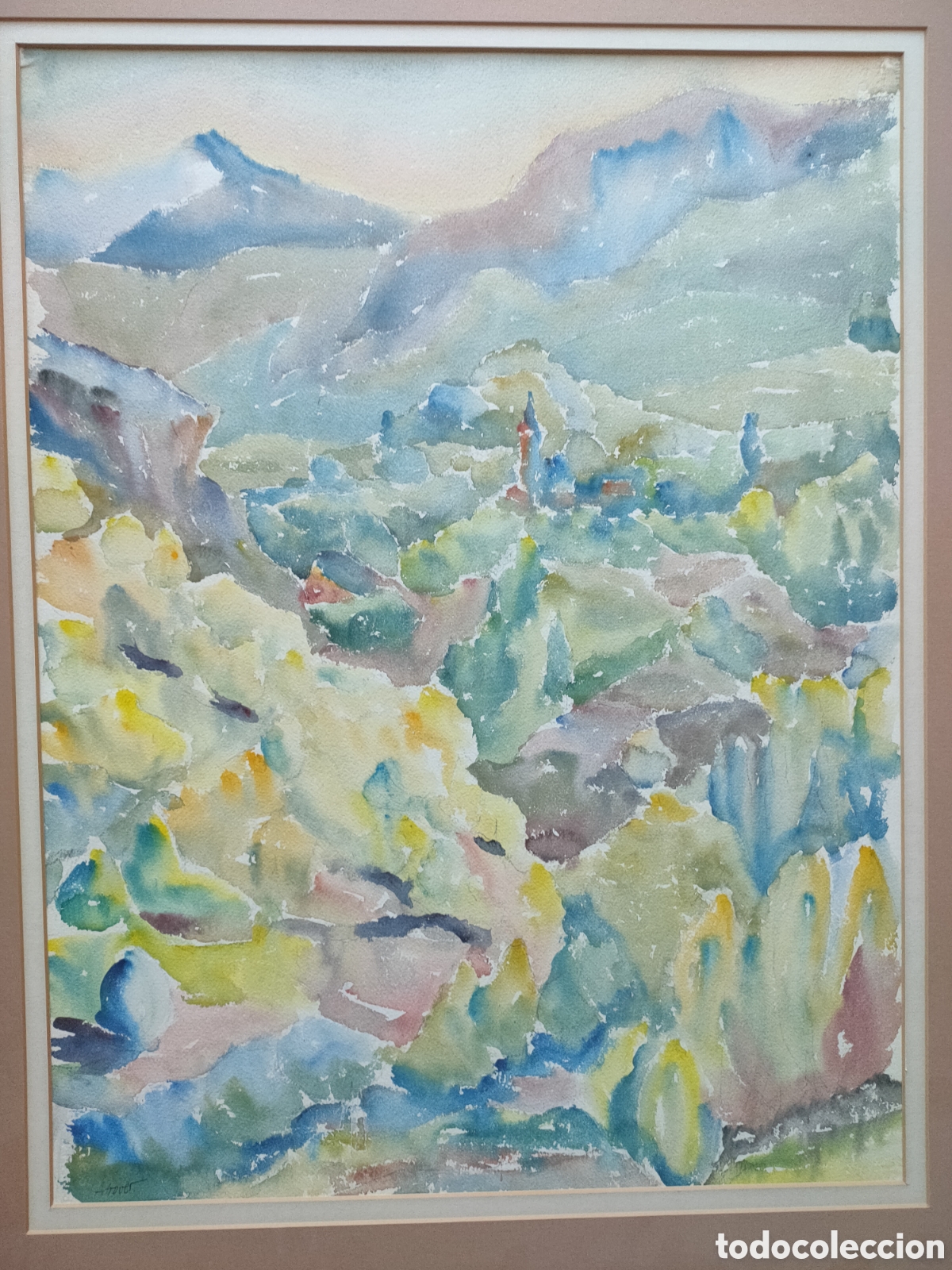 Arte: Francesc d'Assis Adrover d'Asper (Barcelona 1932-1993) acuarela sobre papel