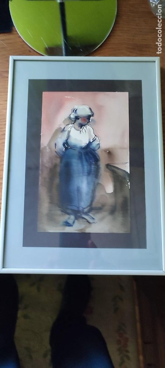 Arte: Preciosa acuarela con figura femenina