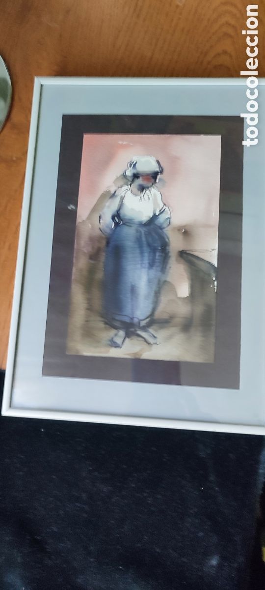 Arte: Preciosa acuarela con figura femenina