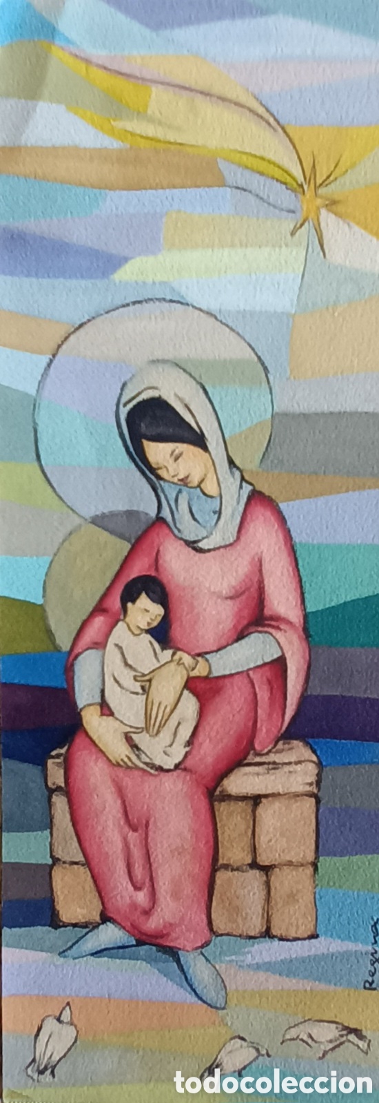 Arte: Acuarela con virgen. Editorial Regina