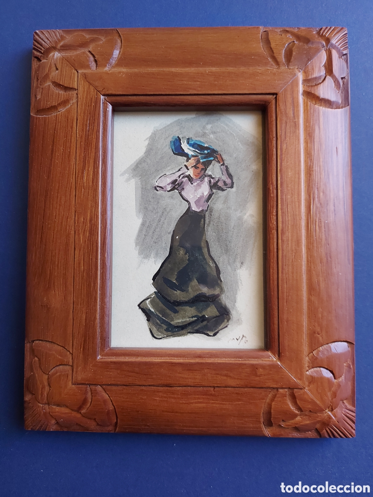 Arte: &rdquo;BOCETO JOVEN EPOCA MODERNISTA&rdquo; ACUARELA