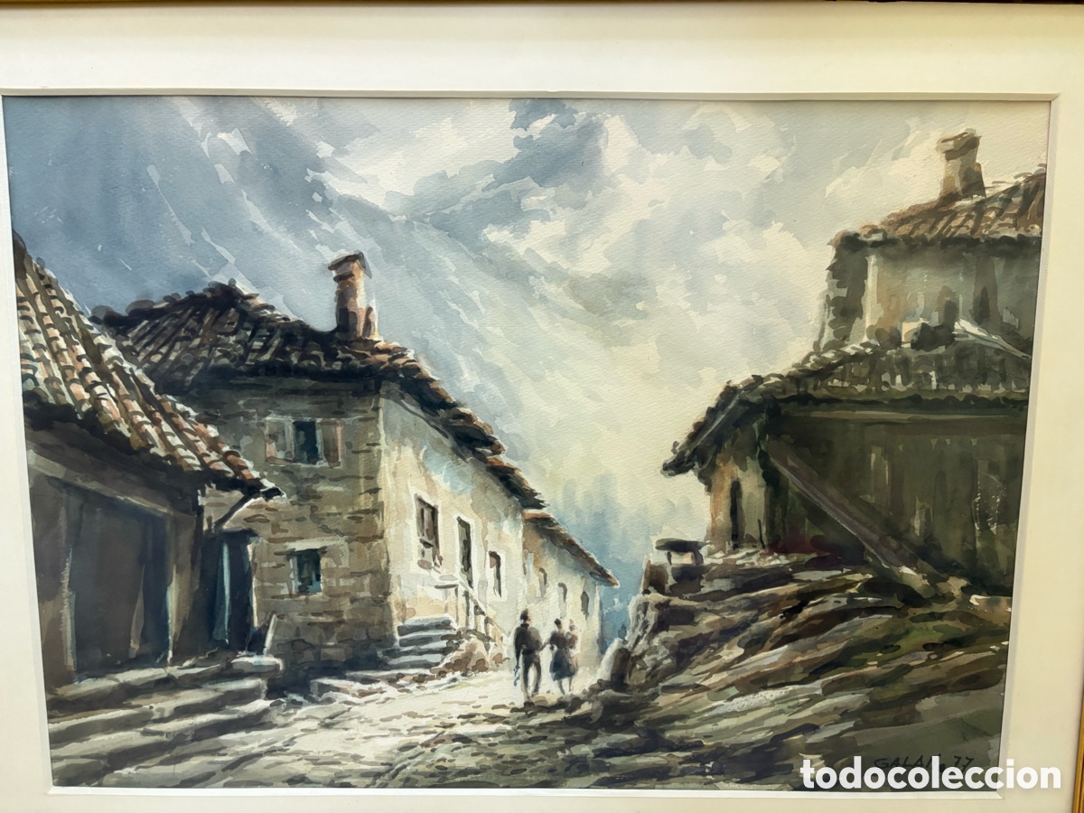 Art: &Aacute;ngel Gal&aacute;n (1911‑1998) - Paisaje de pueblo castellano, 1977