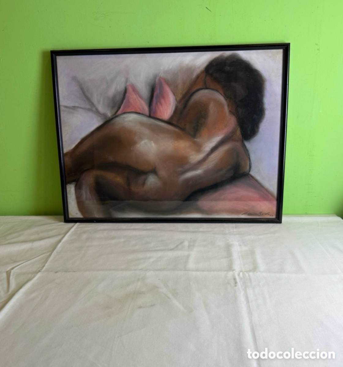 Art: &Oacute;leo sobre papel formado. Mujer desnuda. Medidas (67X42 cm)