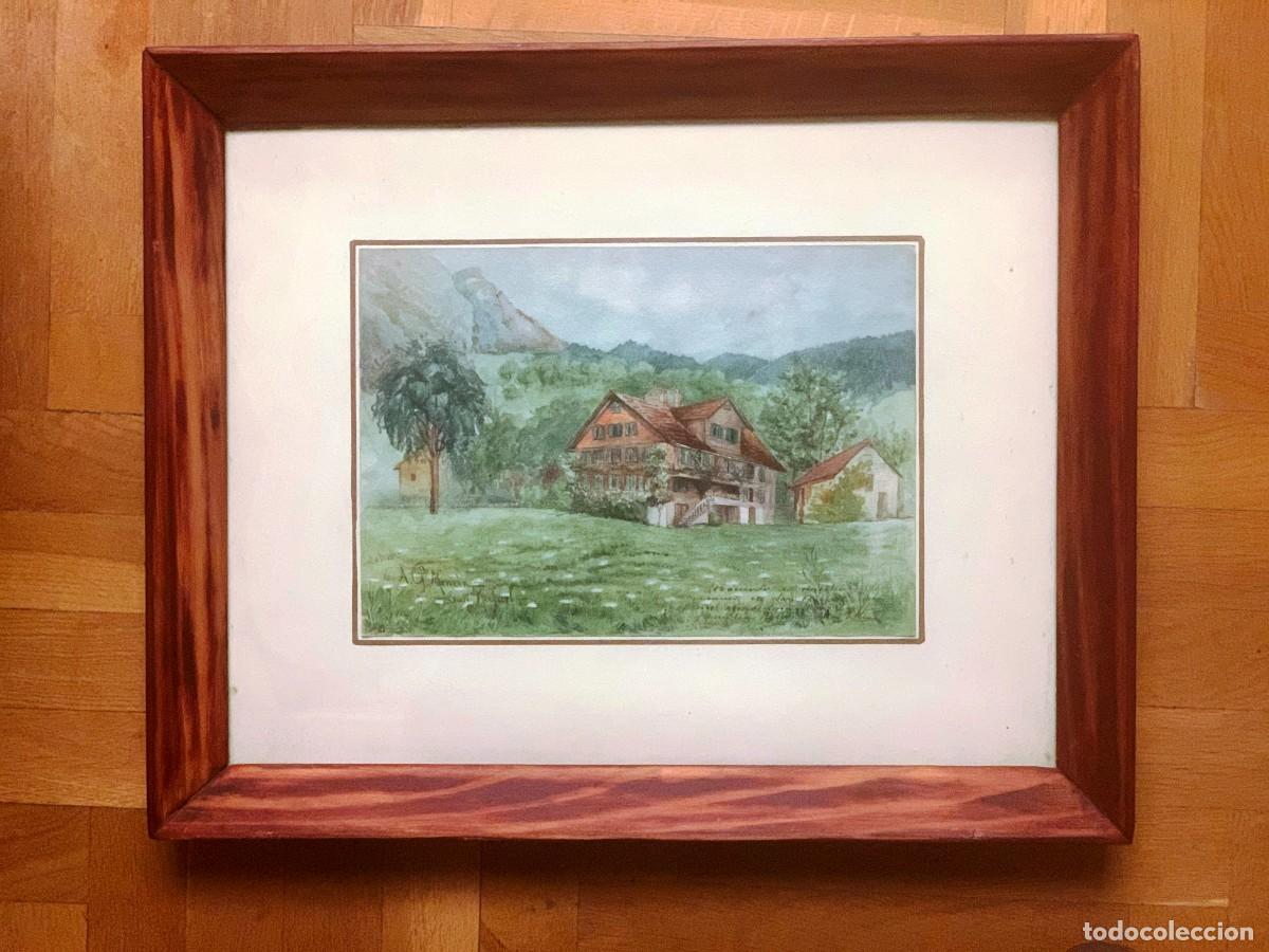 Kunst: Antonio Garc&iacute;a Menc&iacute;a (1849-1920). Acuarela. Firmada. Dedicada