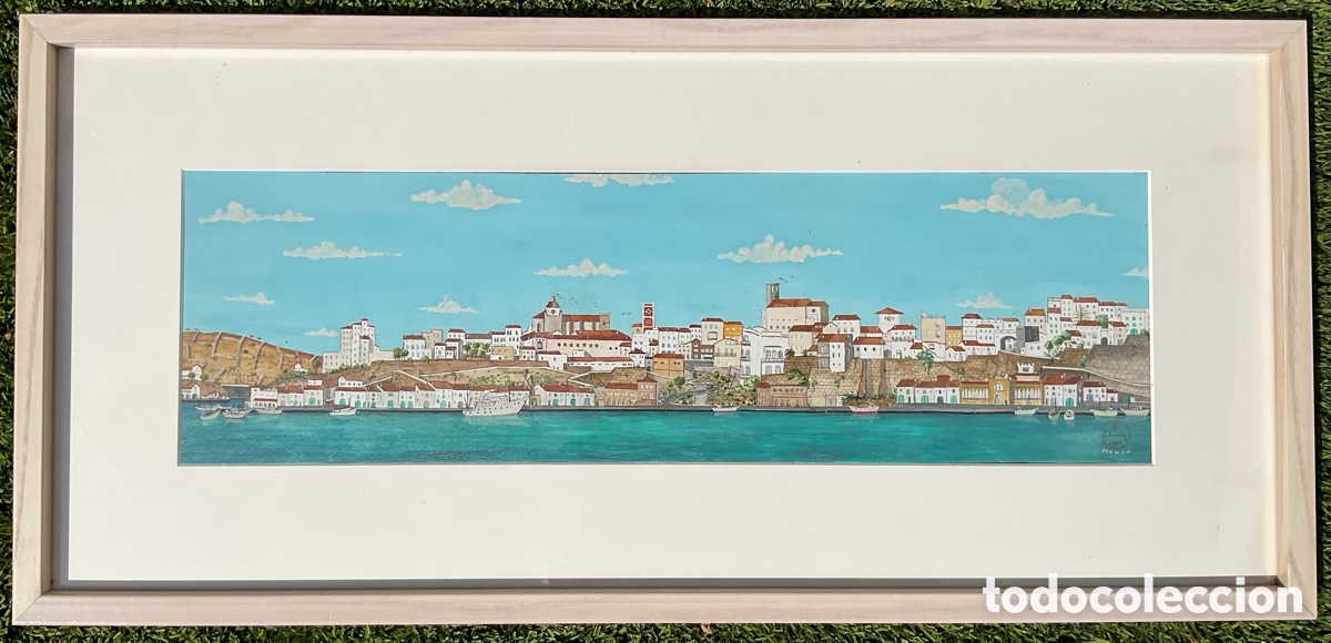 Arte: Jos&eacute; Mar&iacute;a &ldquo;Chemmy&rdquo; Cid &mdash; Vista del puerto de Ma&oacute; (Menorca) &mdash; Gouache y acuarela sobre tabla