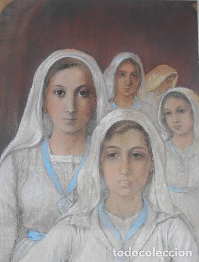 Arte: Cuadro al pastel primera comuni&oacute;n Figlie di Maria Italia