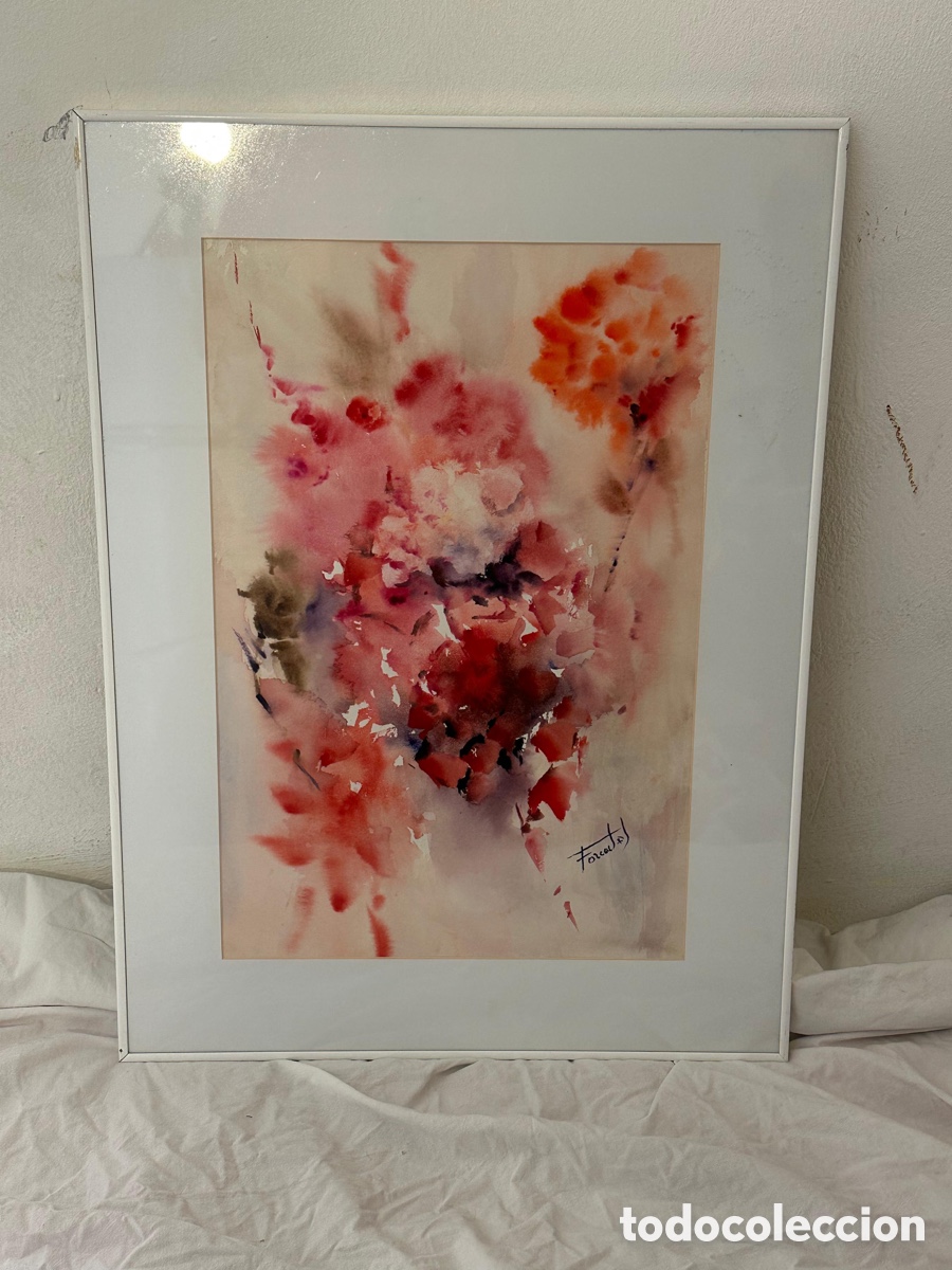 Arte: Mar&iacute;a Dolors Forcades i Vives acuarela sobre papel firmada enmarcada .