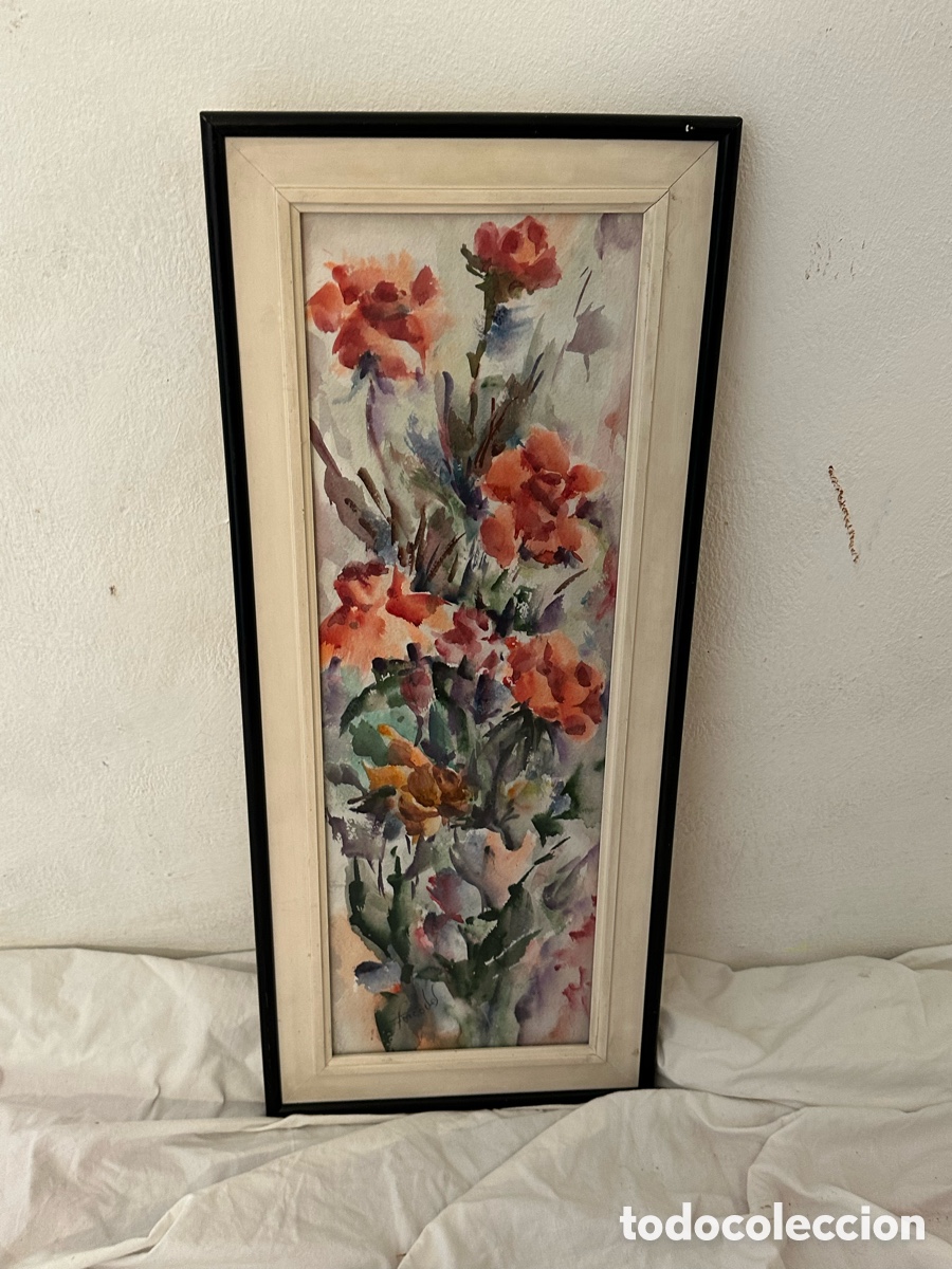 Arte: Mar&iacute;a Dolors Forcades i Vives acuarela sobre papel firmada enmarcada.