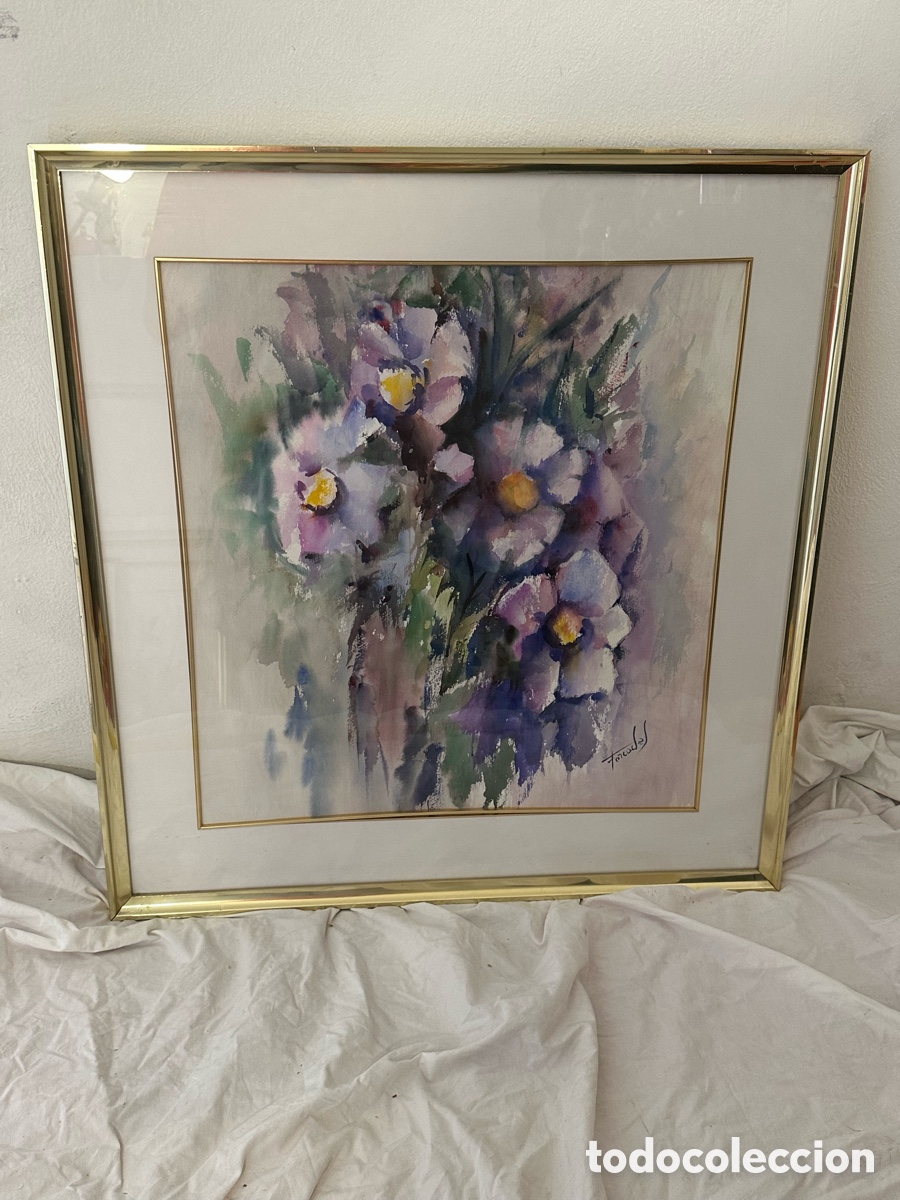 Arte: Mar&iacute;a Dolors Forcades i Vives acuarela sobre papel firmada enmarcada.