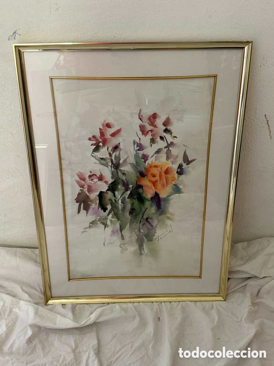 Arte: Mar&iacute;a Dolors Forcades i Vives acuarela sobre papel firmada enmarcada.