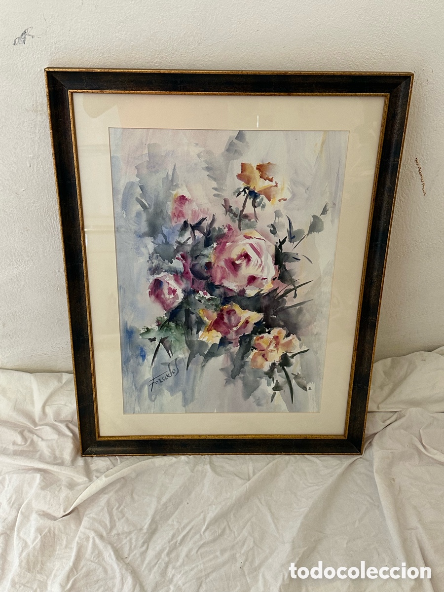 Arte: Mar&iacute;a Dolors Forcades i Vives acuarela sobre papel firmada enmarcada.