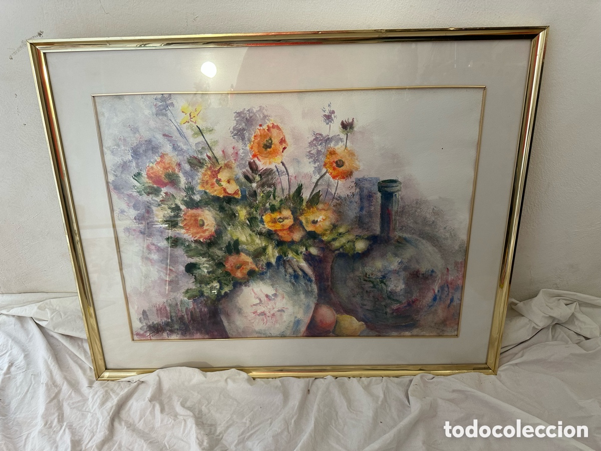Arte: Mar&iacute;a Dolors Forcades i Vives acuarela sobre papel firmada enmarcada.