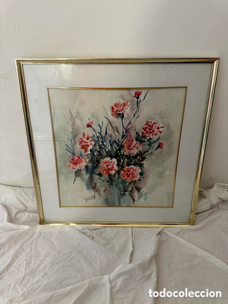 Arte: Mar&iacute;a Dolors Forcades i Vives acuarela sobre papel firmada enmarcada.