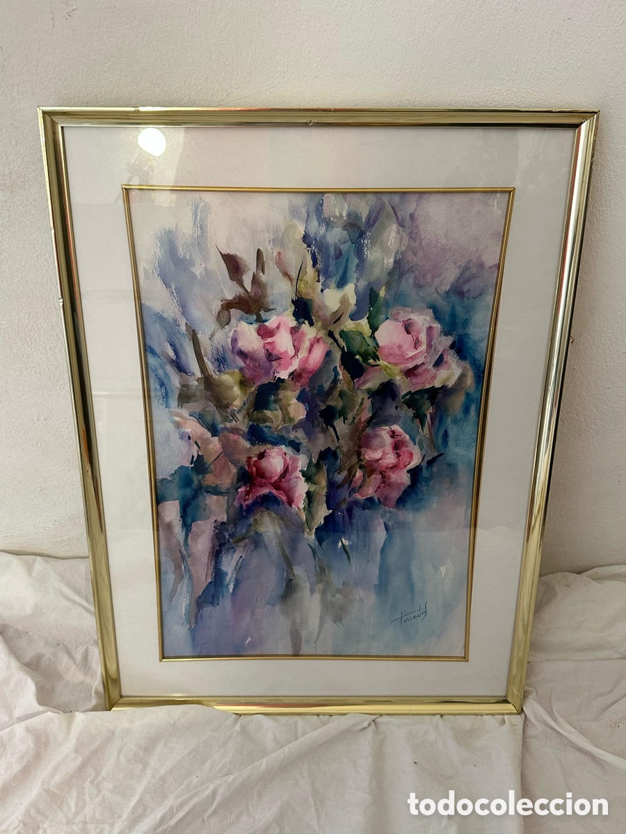 Arte: Mar&iacute;a Dolors Forcades i Vives acuarela sobre papel firmada enmarcada.