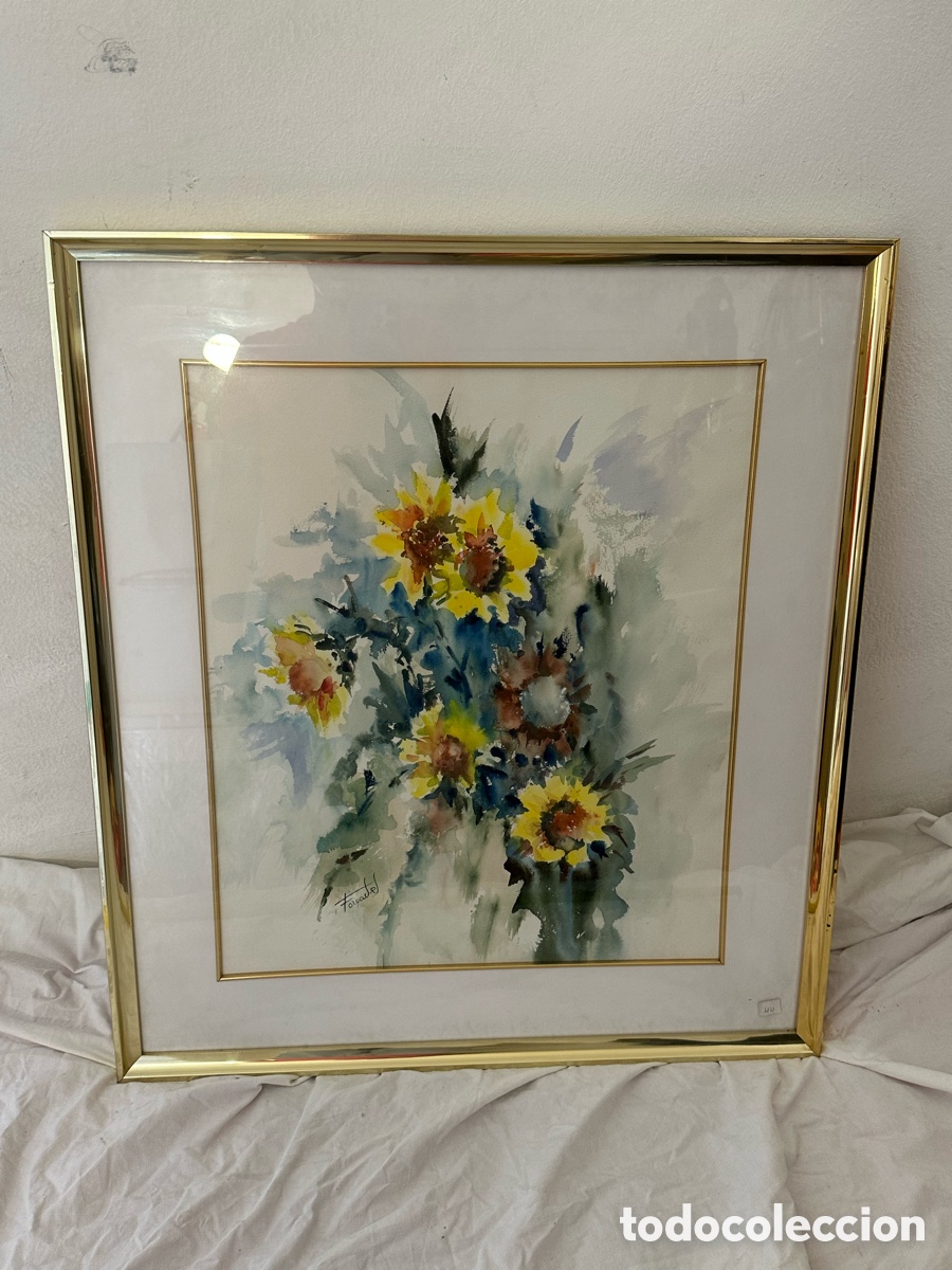 Arte: Mar&iacute;a Dolors Forcades i Vives acuarela sobre papel firmada enmarcada.