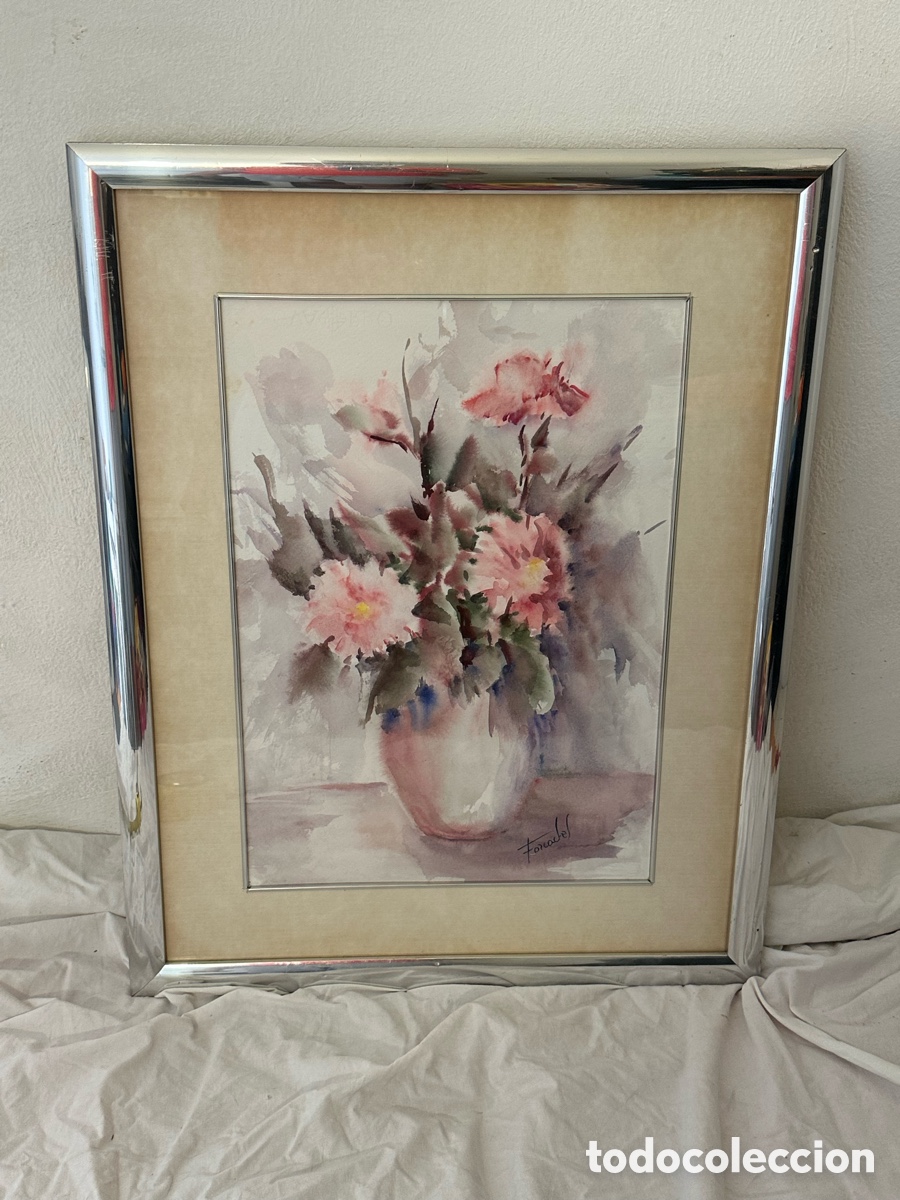 Arte: Mar&iacute;a Dolors Forcades i Vives acuarela sobre papel firmada enmarcada.