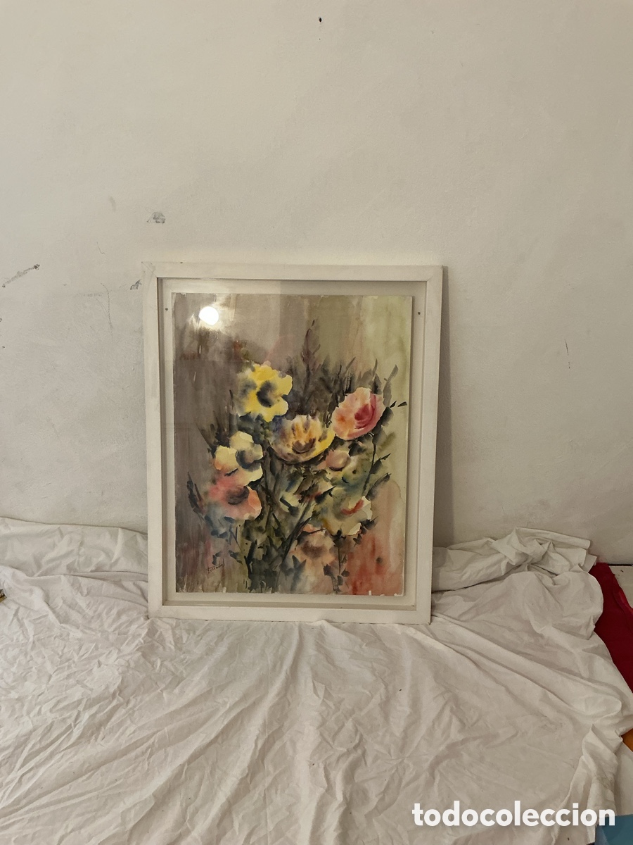 Arte: Mar&iacute;a Dolors Forcades i Vives acuarela sobre papel firmada enmarcada.