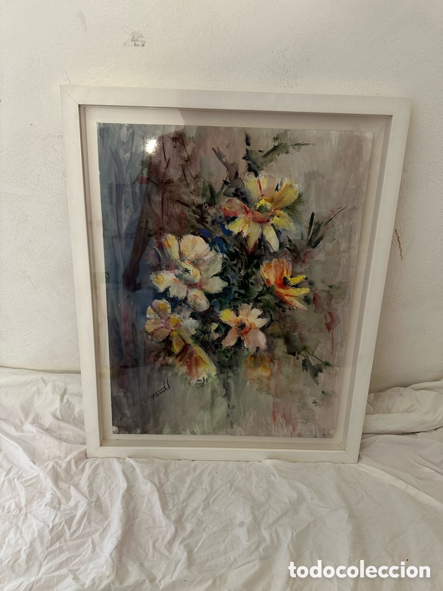 Arte: Mar&iacute;a Dolors Forcades i Vives acuarela sobre papel firmada enmarcada.