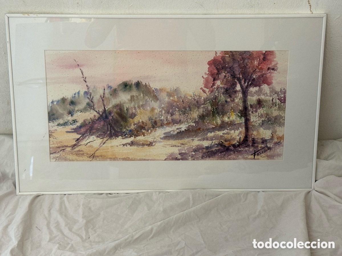 Arte: Mar&iacute;a Dolors Forcades i Vives acuarela sobre papel firmada enmarcada.