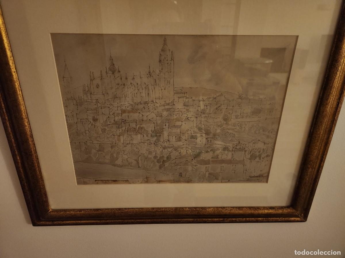 Arte: AGUST&Iacute;N REDONDELA. &rdquo;Segovia&rdquo;. Acuarela 26x35 cms. firmada y fechada en 1969