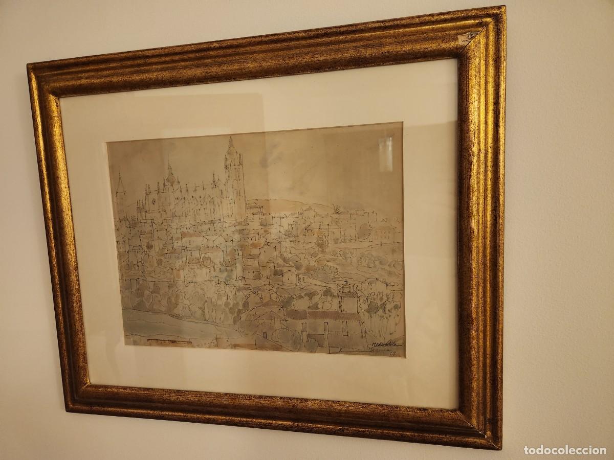 Arte: AGUST&Iacute;N REDONDELA. &rdquo;Segovia&rdquo;. Acuarela 26x35 cms. firmada y fechada en 1969