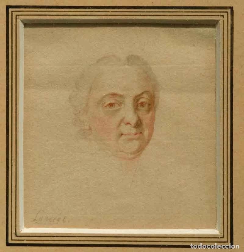 Arte: Nicolas Lancret (1699-1743) Retrato en acuarela del siglo XVIII