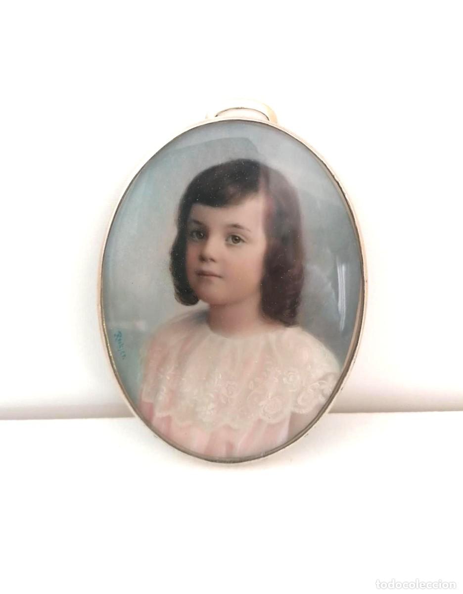 Arte: Retrato en miniatura: Marco de plata sueco de 1927, firmado.