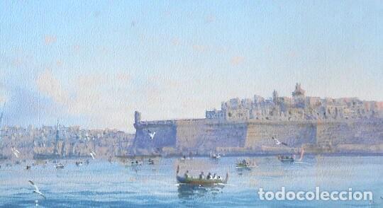 Arte: Vista del antiguo puerto de La Valeta, Malta, ca. 1870-1890, gouache.