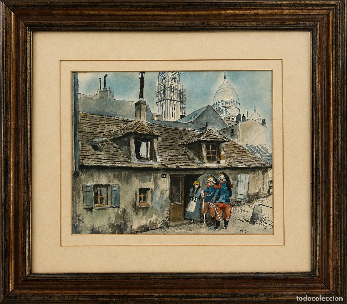 Arte: Ricardo Opisso (1880 - 1966). Par&iacute;s. Acuarela sobre papel