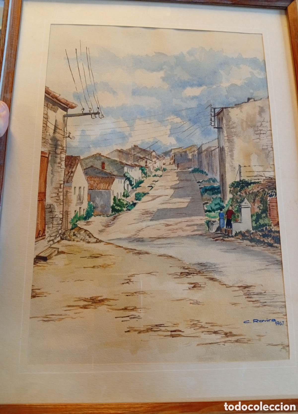 Arte: Preciosa acuarela pintura firmada por C.Rovira datada 67
