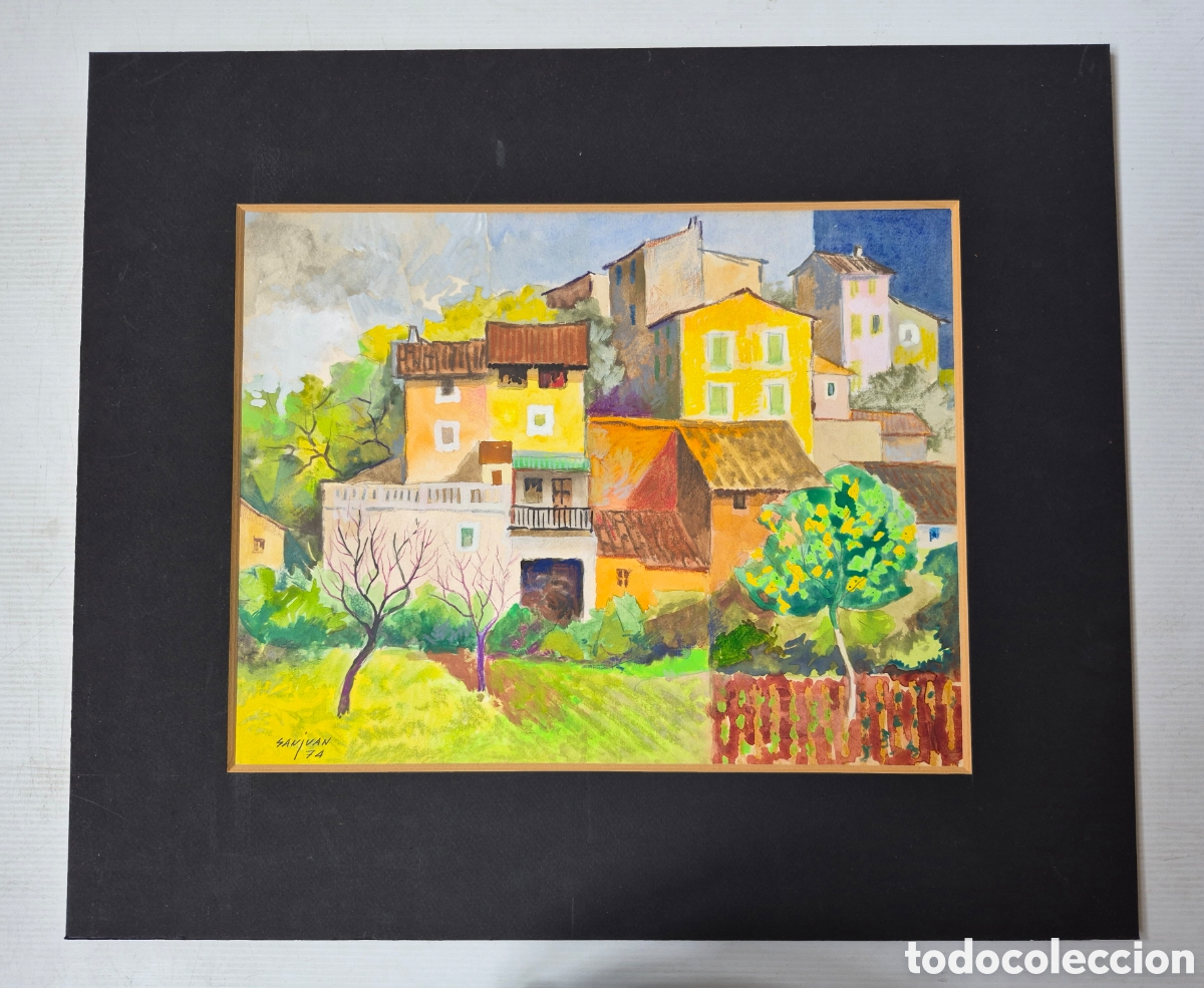 Arte: Bernat Sanjuan i Tarr&eacute; (Barcelona 1915- Dei&agrave; 1979) Acuarela y mixta , paisaje. firmado