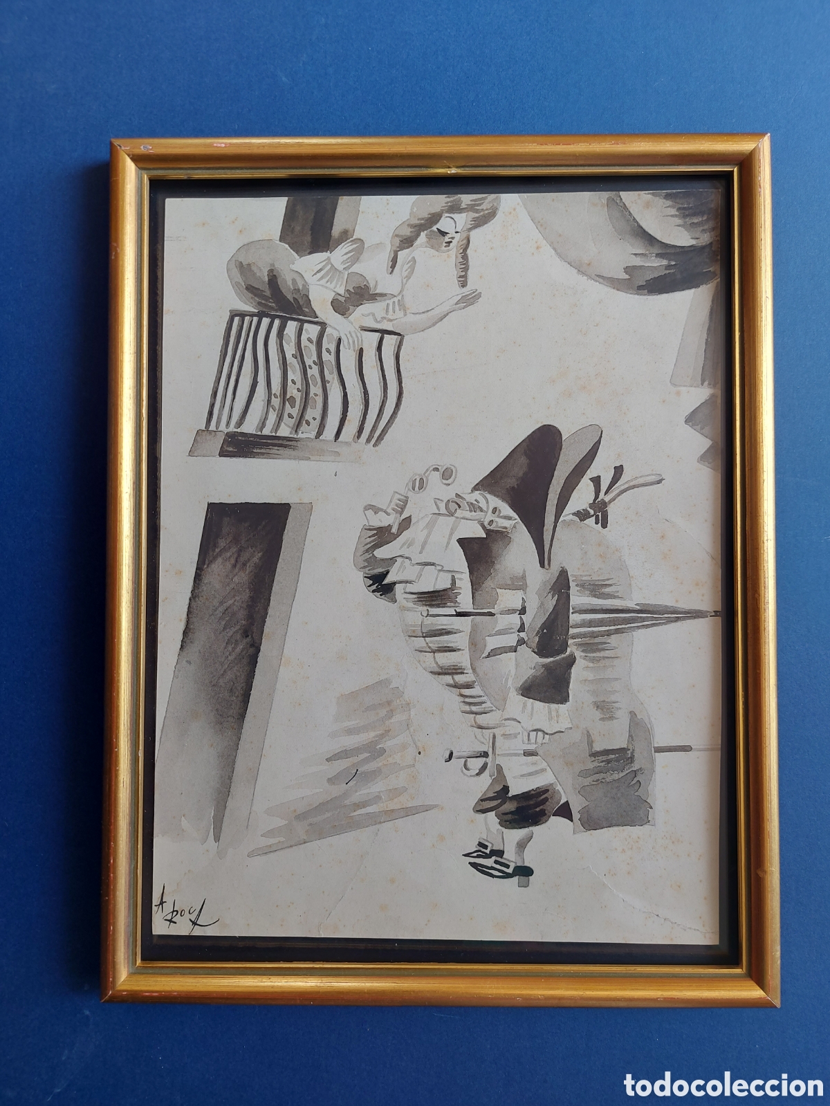 Arte: ANTONIO ROCA &rdquo;APUNTE DE UNA ESCENA DE &rdquo;EL CAFE&rdquo; DE CARLO GOLDONI&rdquo; ACUARELA