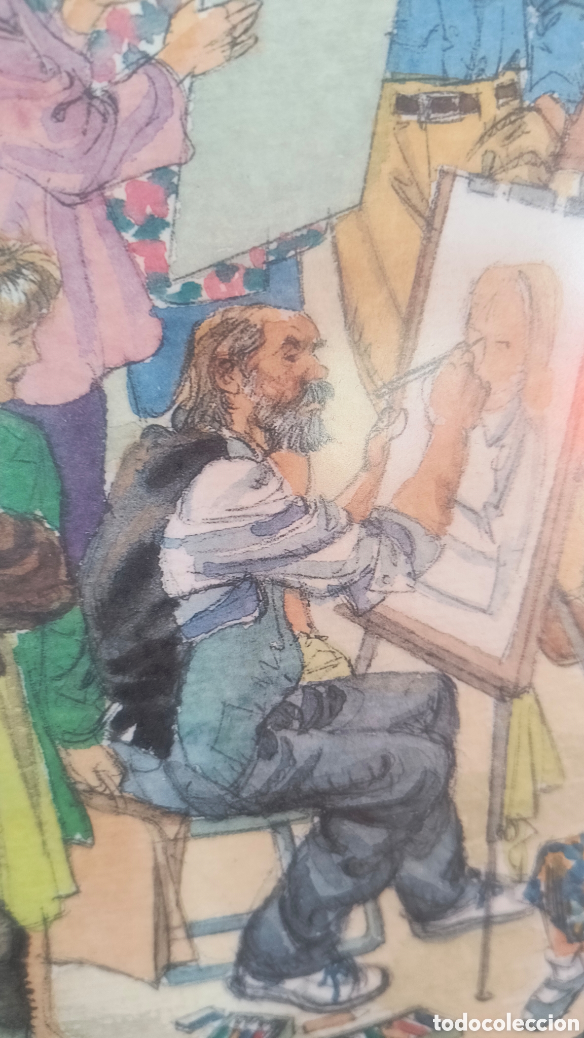 Arte: Cuadro costumbrista en acuarela y tinta - Foto 3