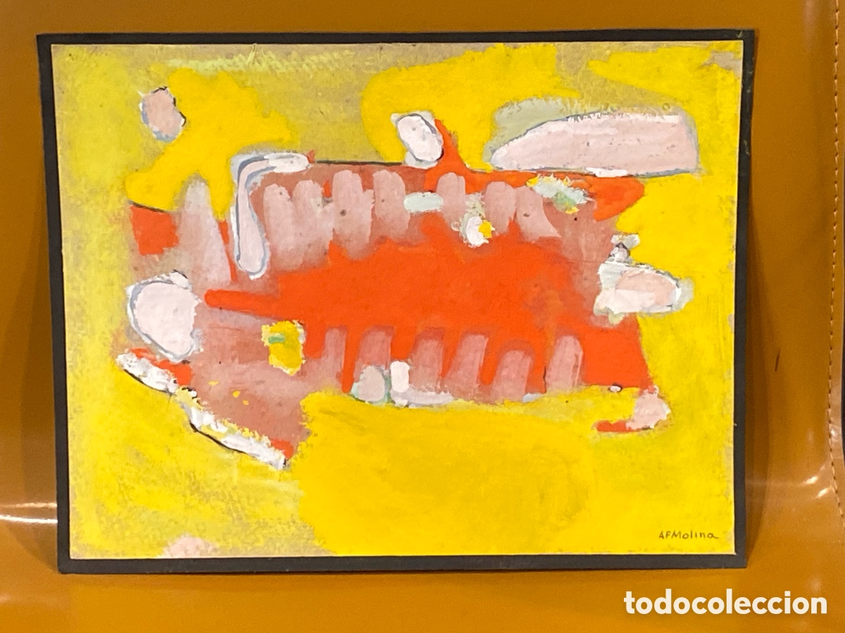 Arte: Antonio Fern&aacute;ndez Molina (1927-2005) t&eacute;cnica mixta sobre cart&oacute;n Firmado AFMolina