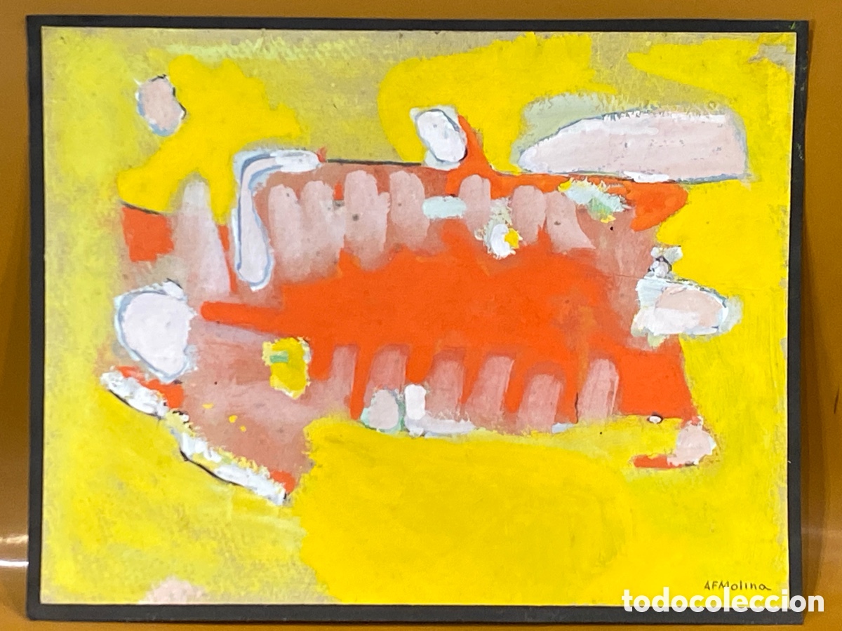 Arte: Antonio Fern&aacute;ndez Molina (1927-2005) t&eacute;cnica mixta sobre cart&oacute;n Firmado AFMolina