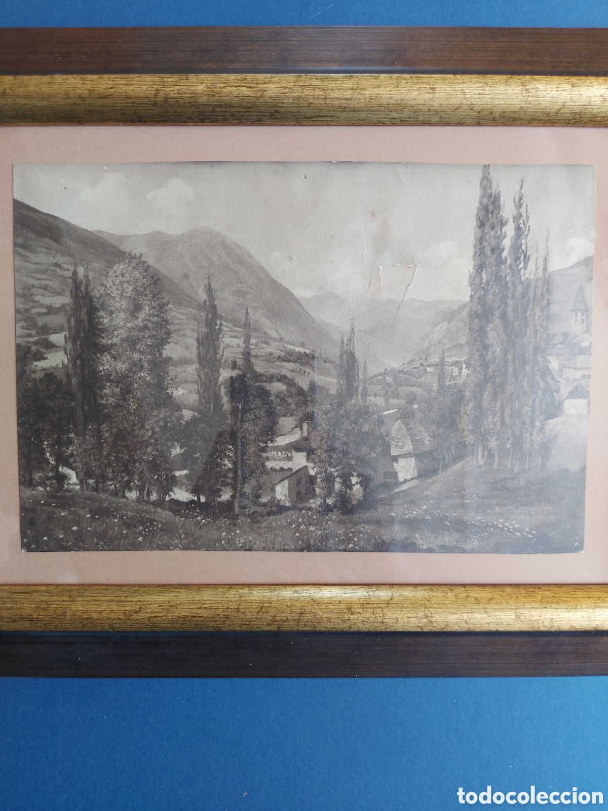 Arte: FRANCISCO FRANQUESA &rdquo;PAISAJE DEL VALLE DE ARAN&rdquo; ACUARELA EPOCA