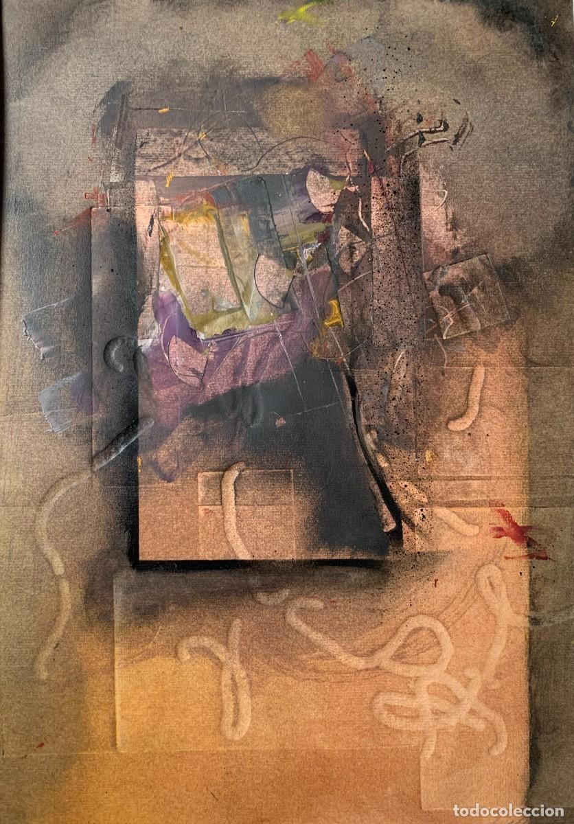 Arte: Abstracci&oacute;n. Acuarela t&eacute;cnica mixta. Firmado ilegible.