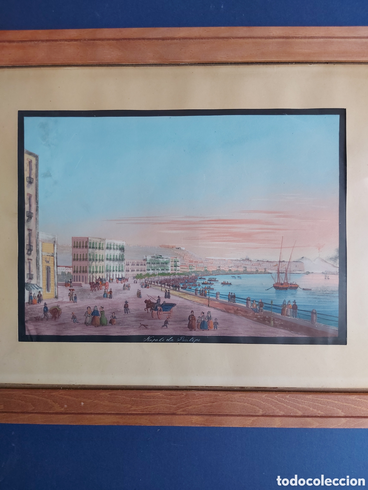 Arte: &rdquo;VISTA PANORAMICA DE NAPOLI DA PASILIPO&rdquo; ACUARELA EPOCA