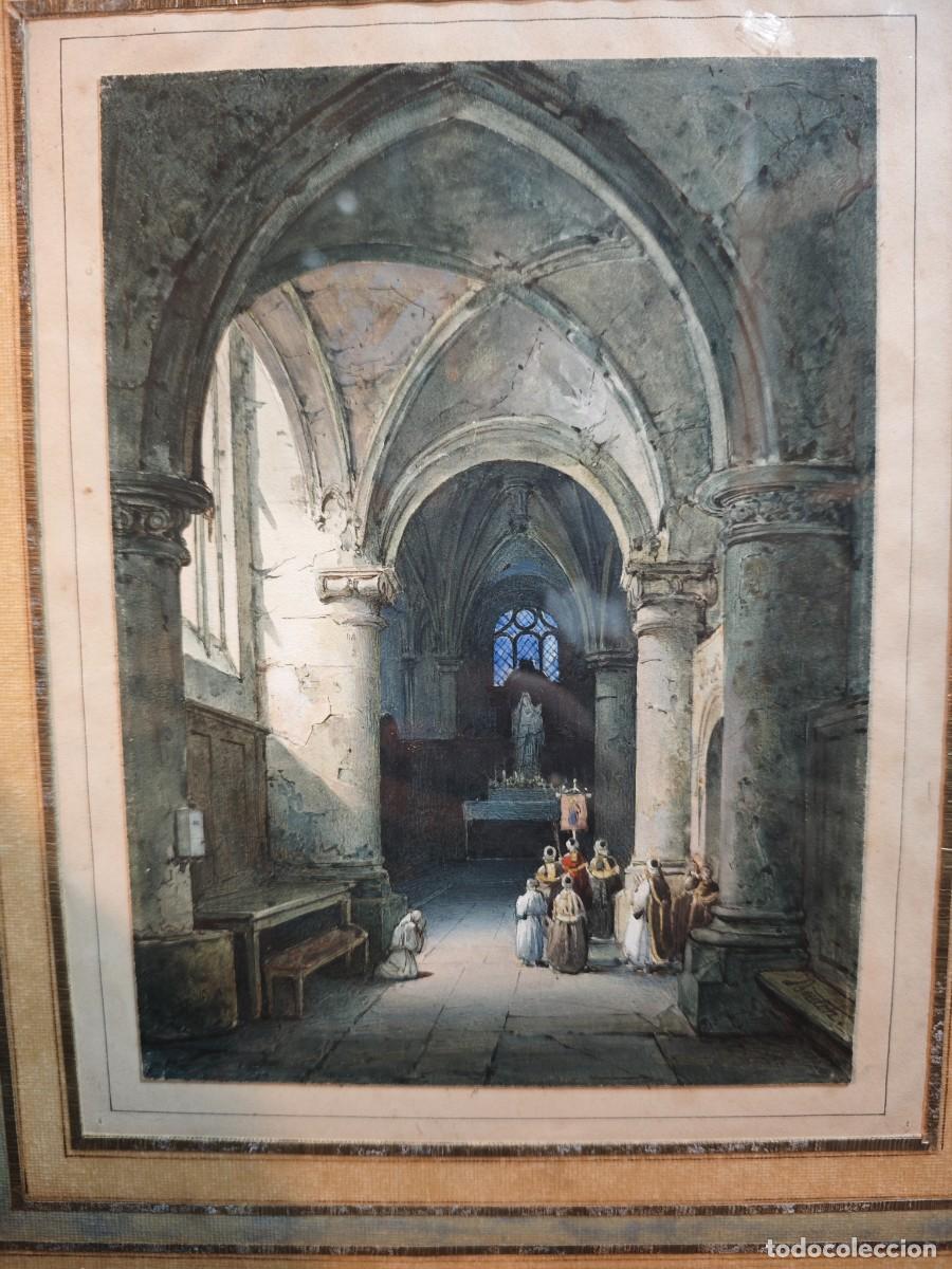 Arte: Charles Marie Bouton acuarela capilla G&oacute;tica