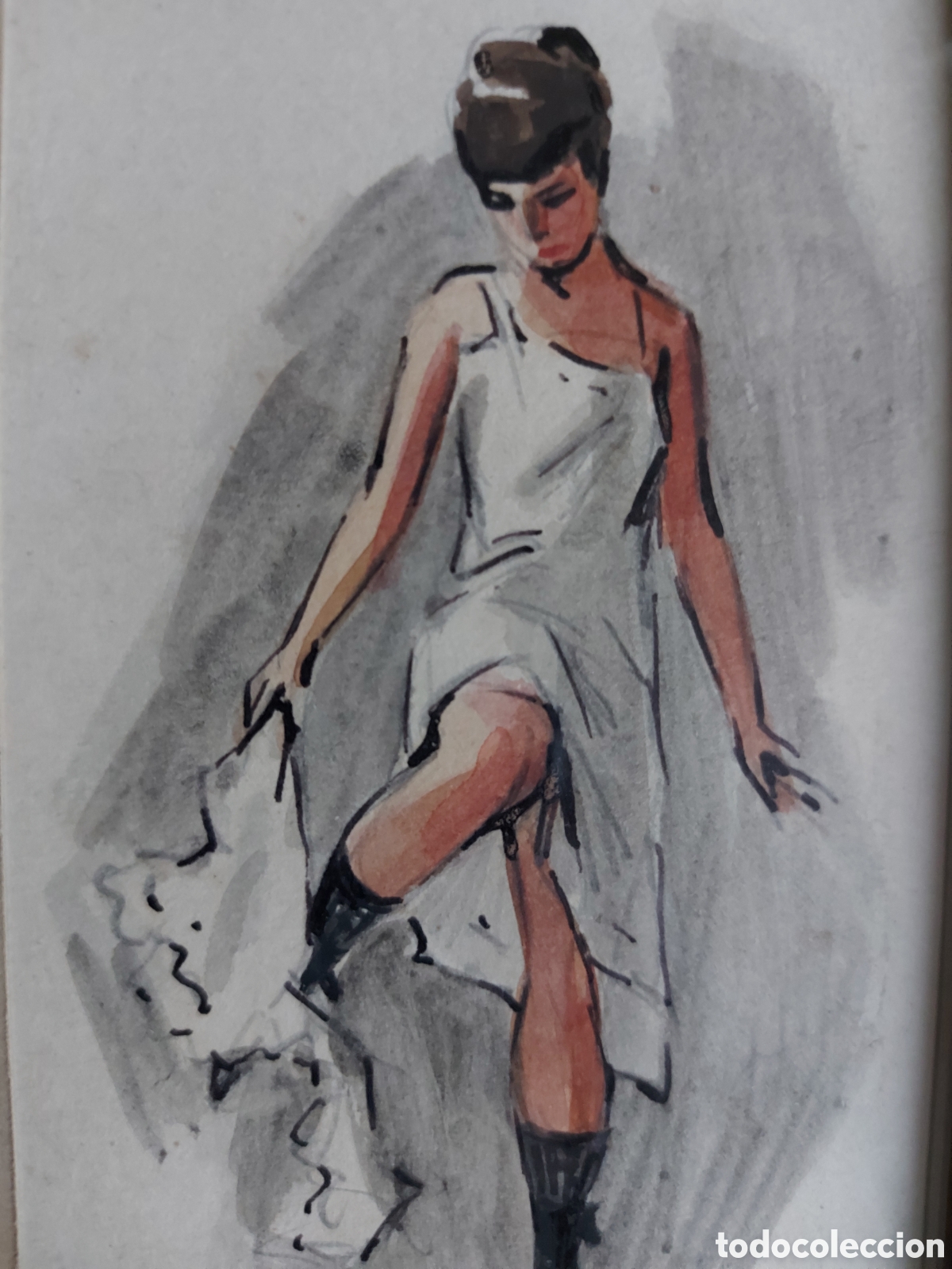 Arte: &rdquo;BOCETO JOVEN EPOCA&rdquo; ACUARELA - Foto 3