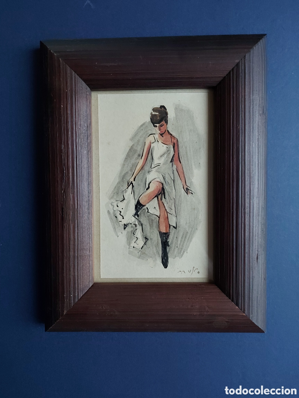Arte: BOCETO JOVEN EPOCA ACUARELA