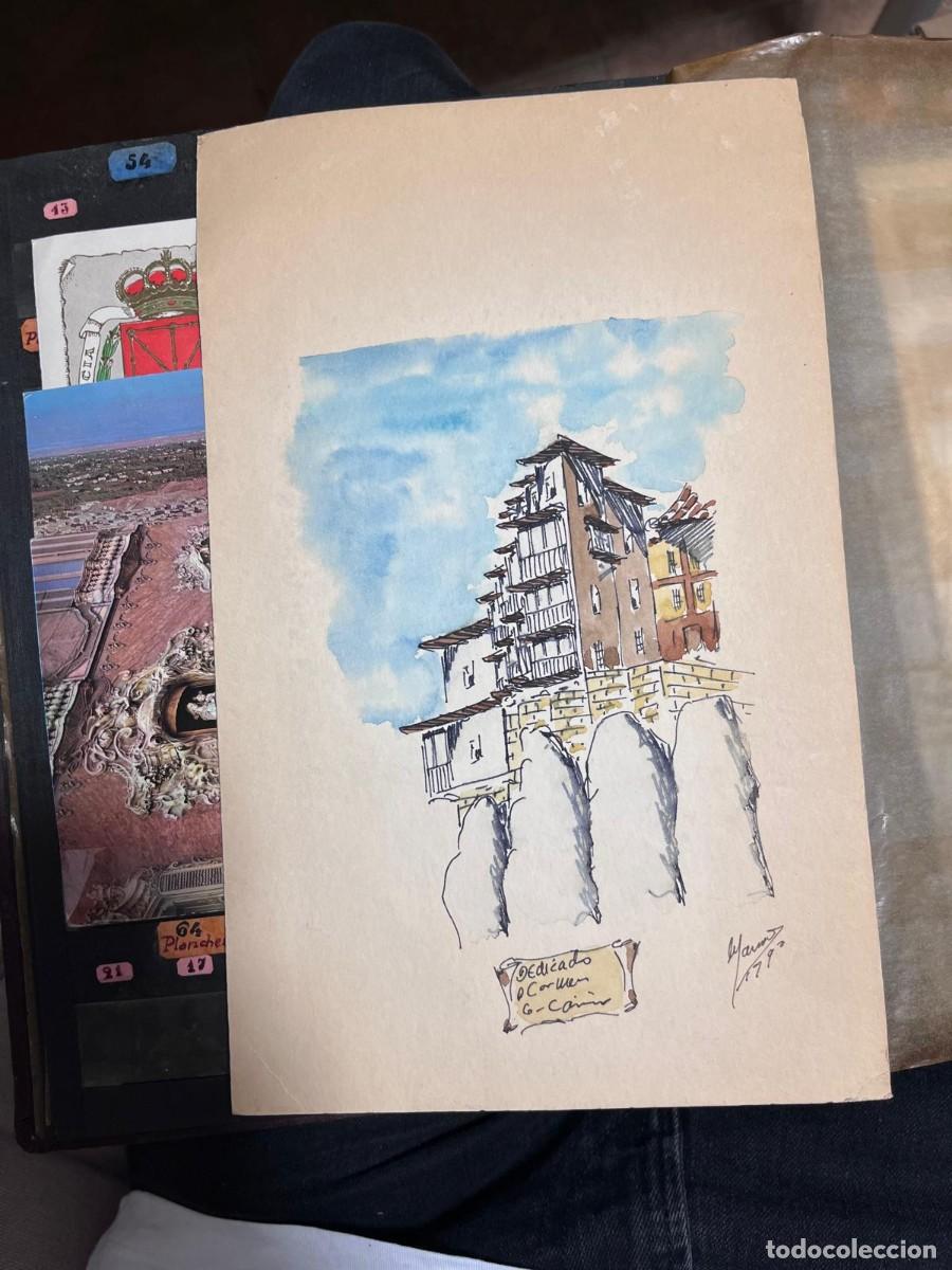 Arte: ANTIGUO DIBUJO A LA ACUARELA FORMATO APROX DIN A5