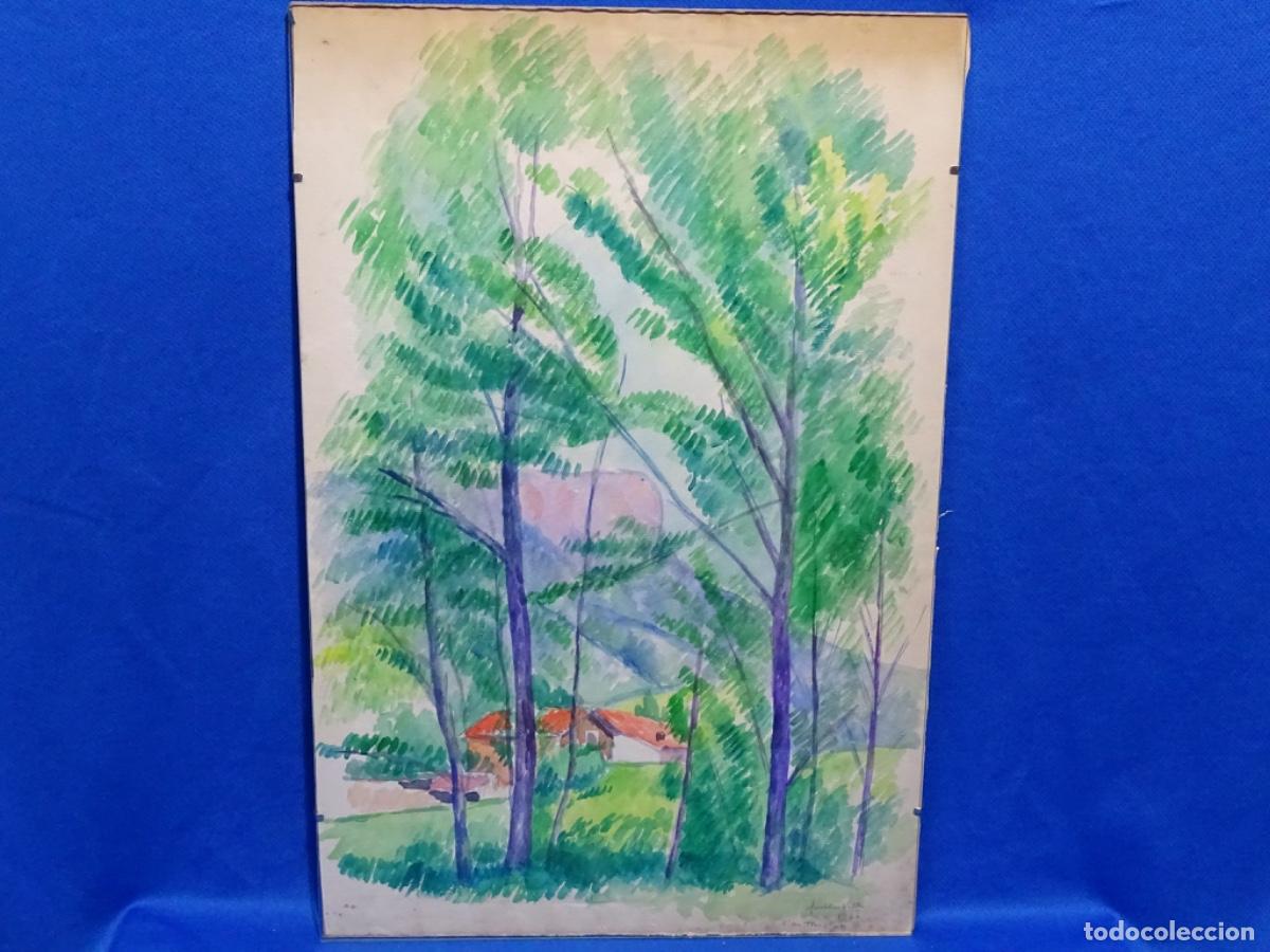 Arte: ACUARELA GUILLEM VILLA I BASSOLS. CAN TONI GROS 1960.