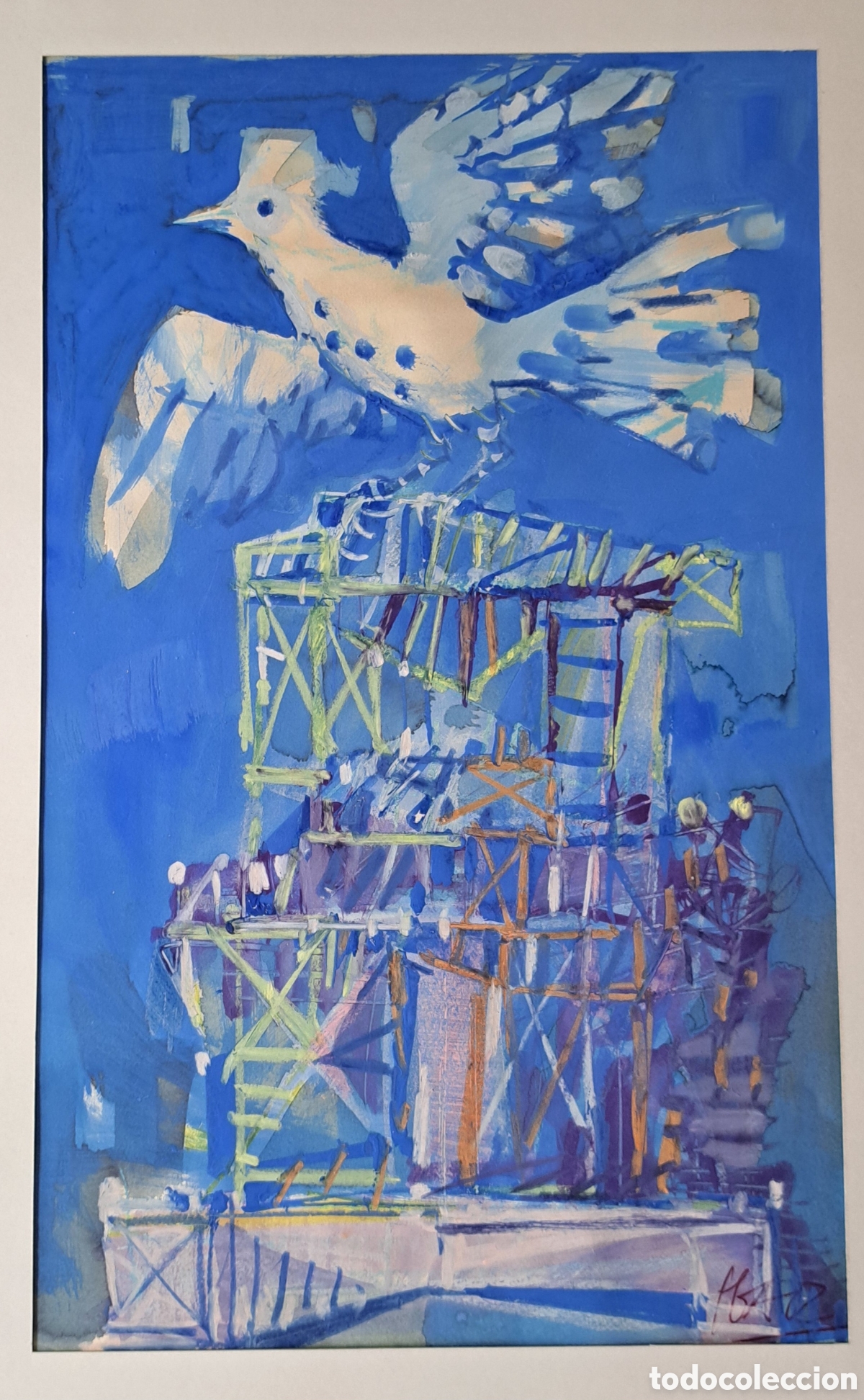 Arte: Cuadro Acuarela sobre papel de Miquel Ibarz (Mequinenza, 1929 - Barcelona, 1987)