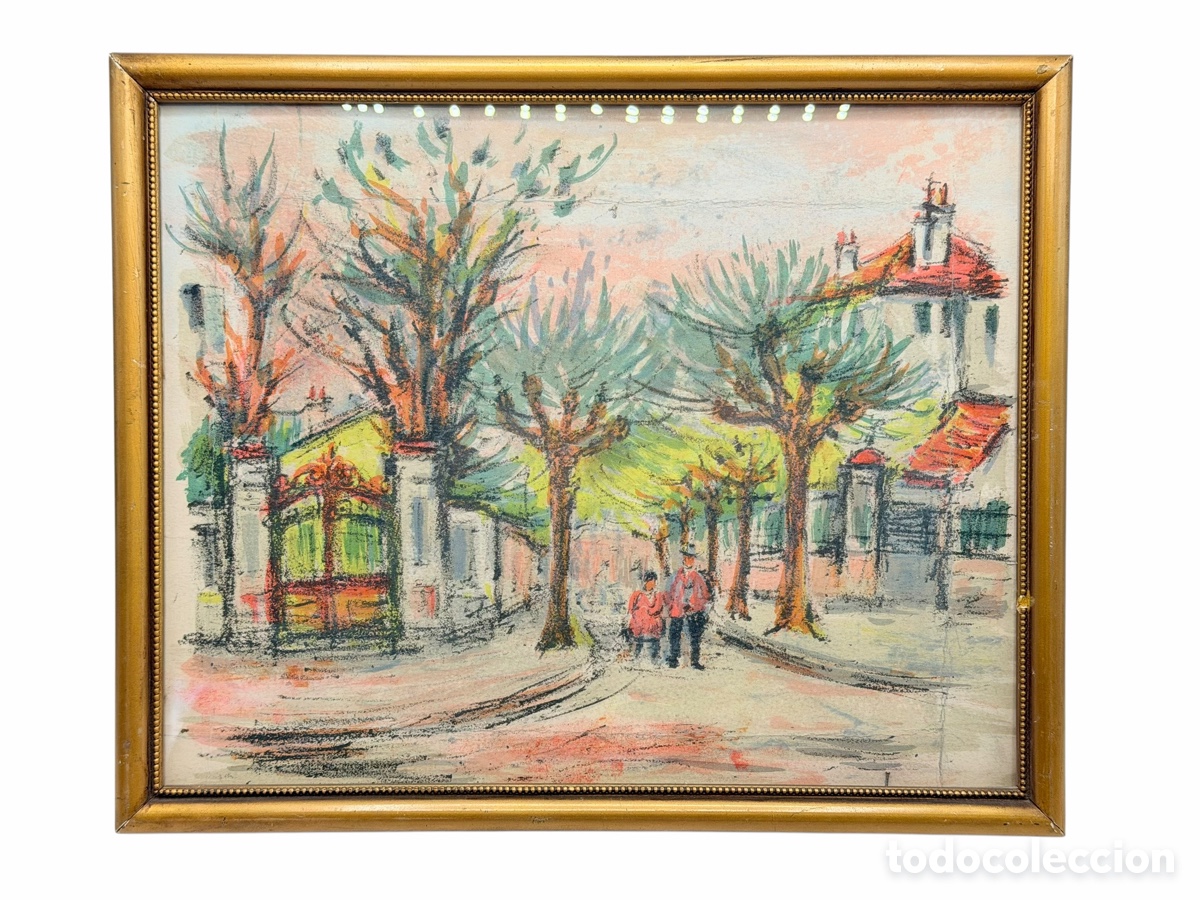 Arte: Acuarela Paisaje Urbano Enmarcado