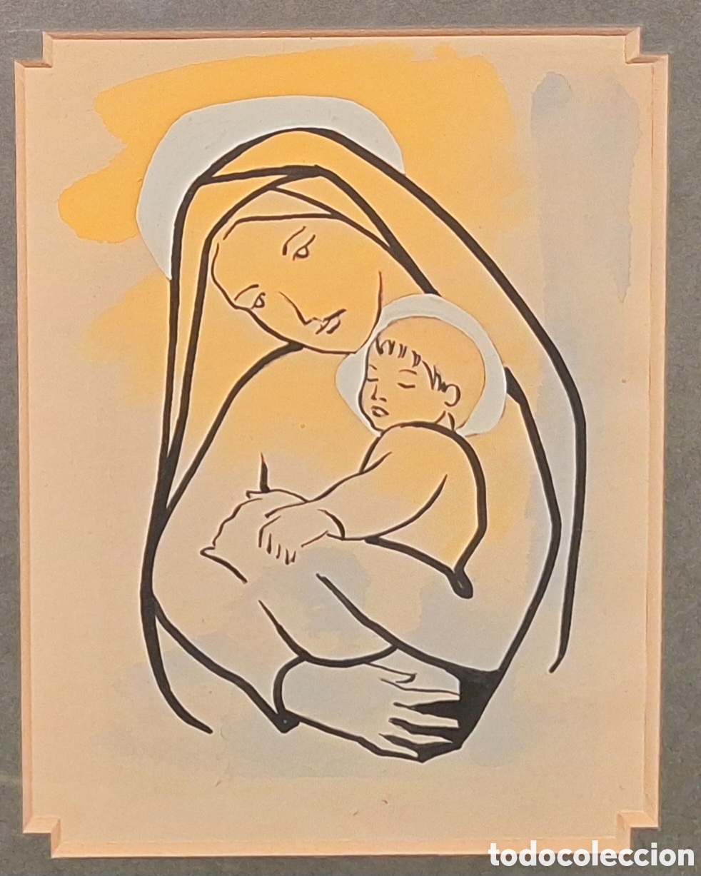 Arte: LA VIRGEN CON EL NI&Ntilde;O POR RAFAEL ROS&Eacute;S (1922-2014)