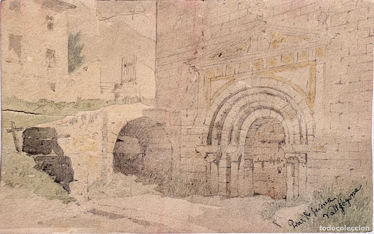 Arte: ATRIBUIDO A LLU&Iacute;S RIGALT - Sant Juli&agrave; de Vallfogona, Ripoll&egrave;s, Girona. L&aacute;piz y acuarela sobre papel.