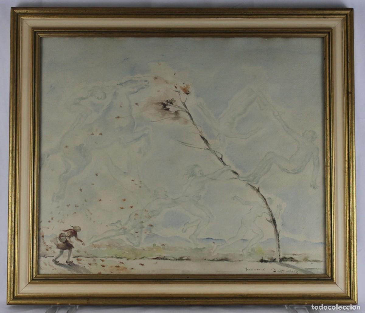 Arte: Mari&agrave; Baig Minobis. Tramontana. Acuarela surrealista. Pintura catalana siglo XX